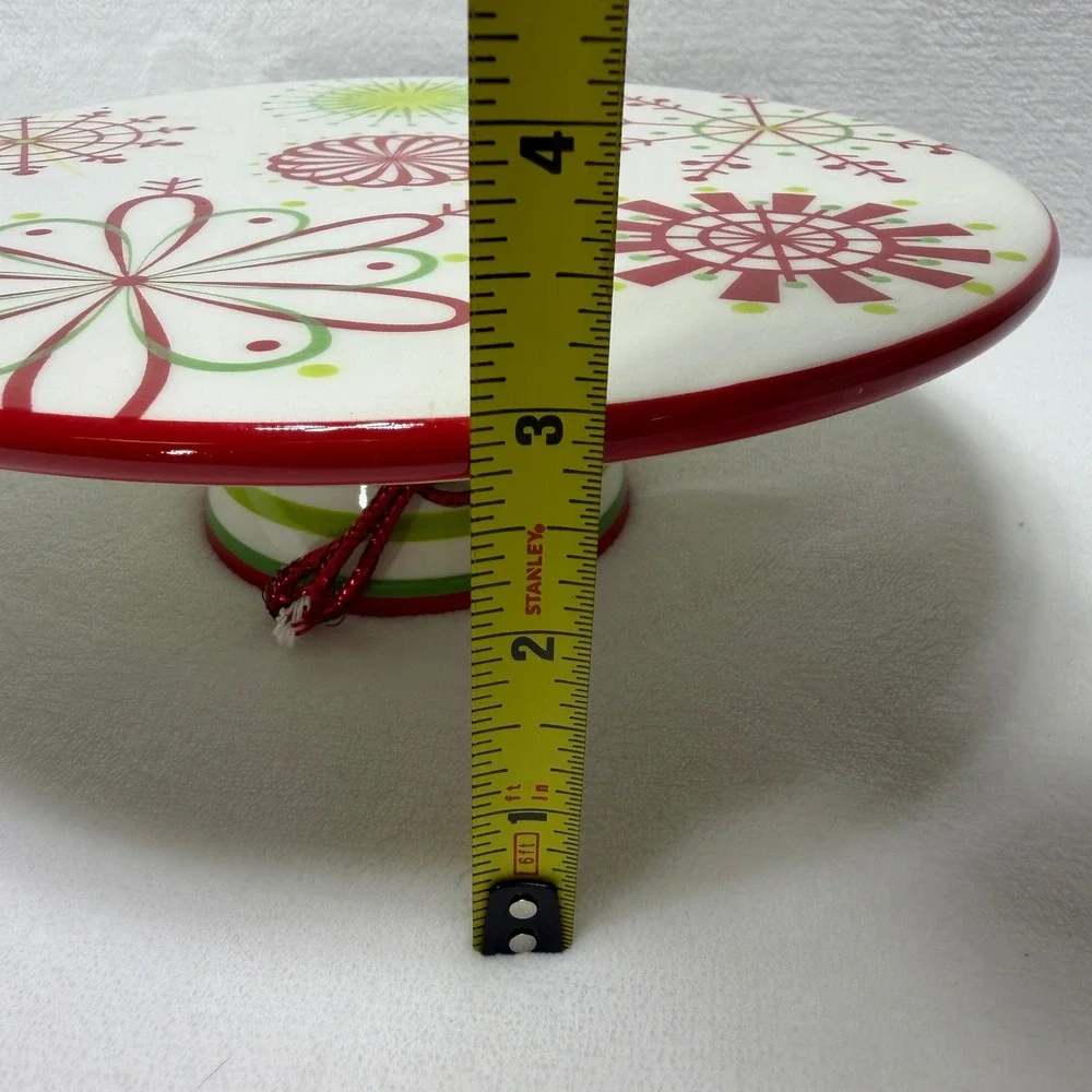 Sur La Table Room Creative Christmas Snowflake Cake Stand Red Green Holiday